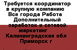 Требуется координатор в крупную компанию - Все города Работа » Дополнительный заработок и сетевой маркетинг   . Калининградская обл.,Приморск г.